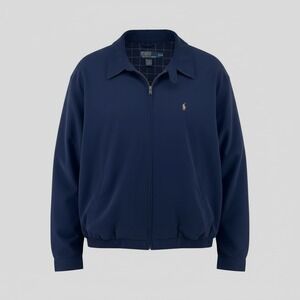 Vintage Polo Ralph Lauren Men's XXL Harrington Bomber Jacket Navy Blue Full Zip